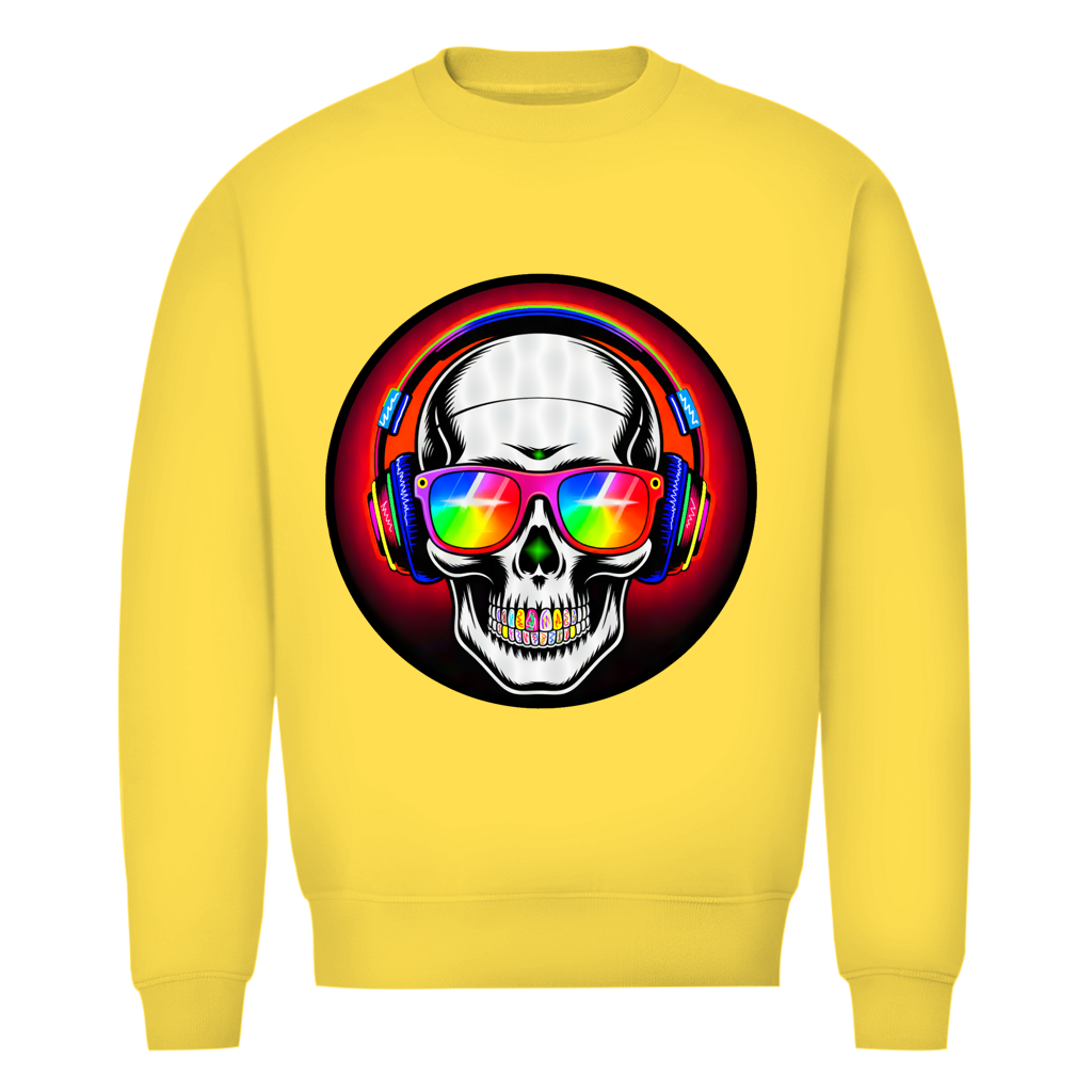 Herren Premium Bio Sweatshirt Discoteka Skull