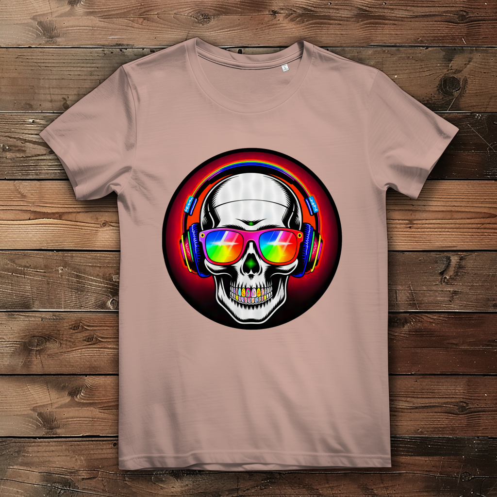 Damen Premium Bio T-Shirt Discoteka Skull
