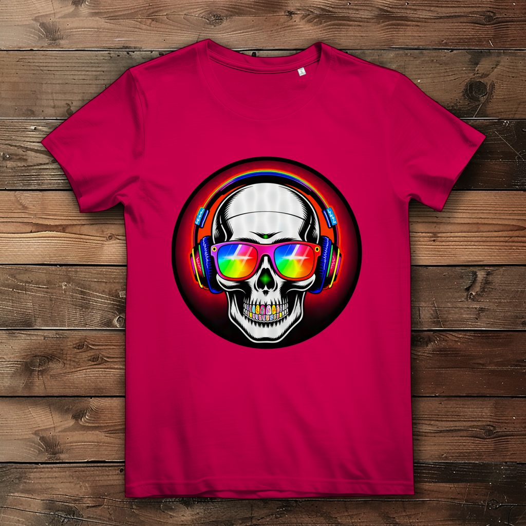 Damen Premium Bio T-Shirt Discoteka Skull
