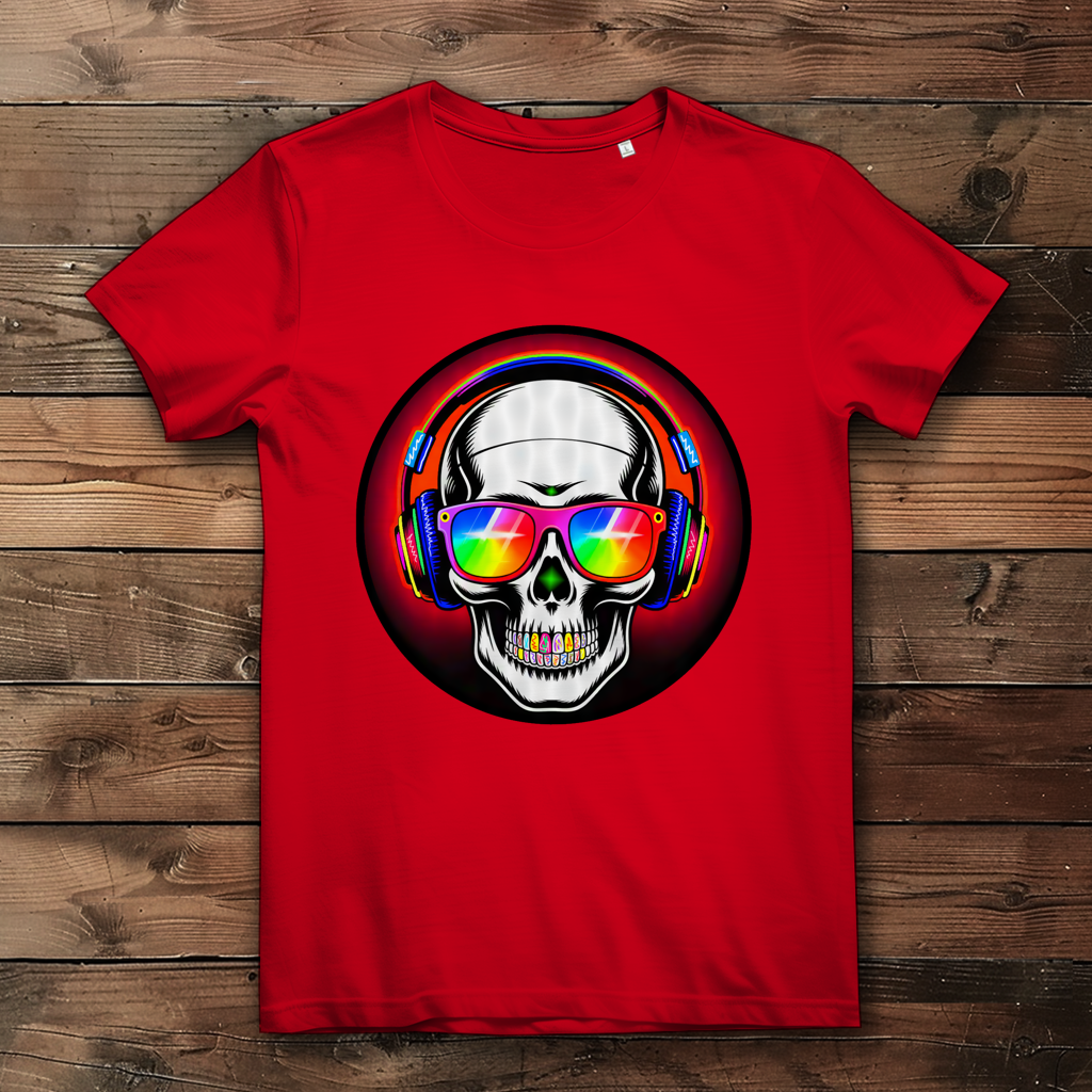 Damen Premium Bio T-Shirt Discoteka Skull