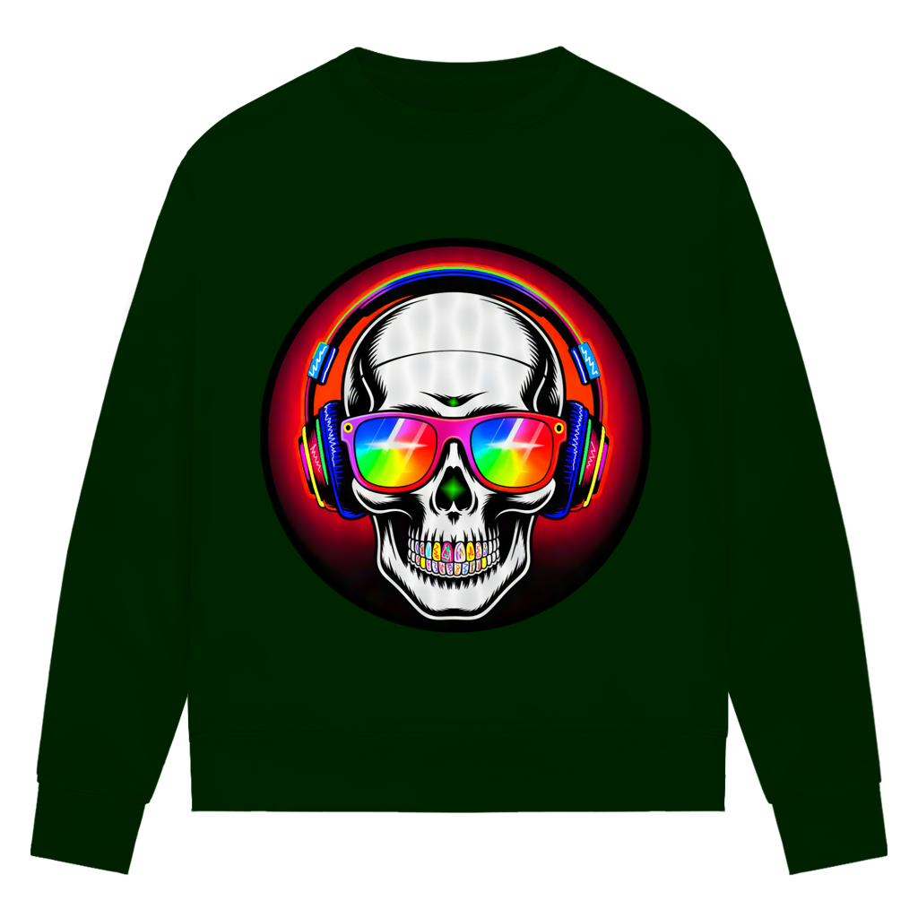 Damen Premium Bio Sweatshirt Discoteka Skull