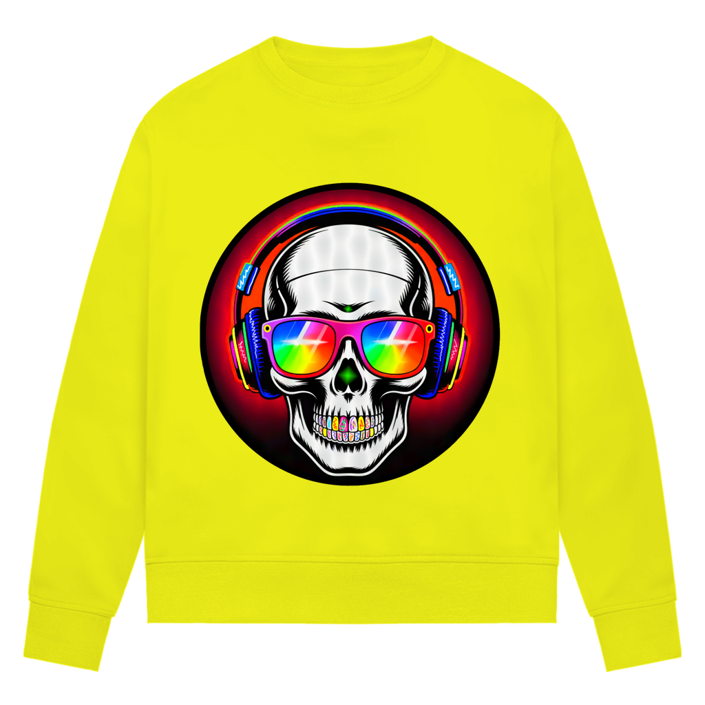 Damen Premium Bio Sweatshirt Discoteka Skull