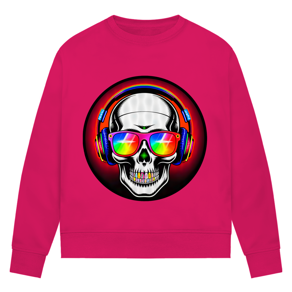 Damen Premium Bio Sweatshirt Discoteka Skull