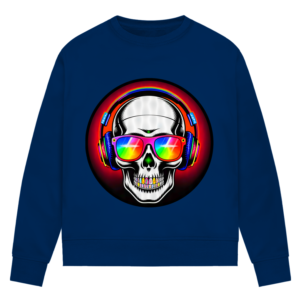Damen Premium Bio Sweatshirt Discoteka Skull