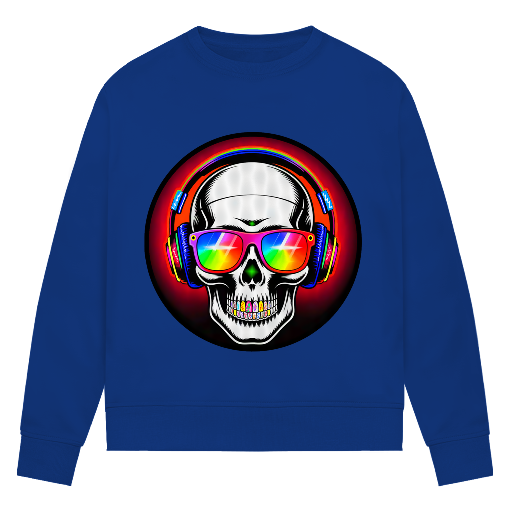 Damen Premium Bio Sweatshirt Discoteka Skull