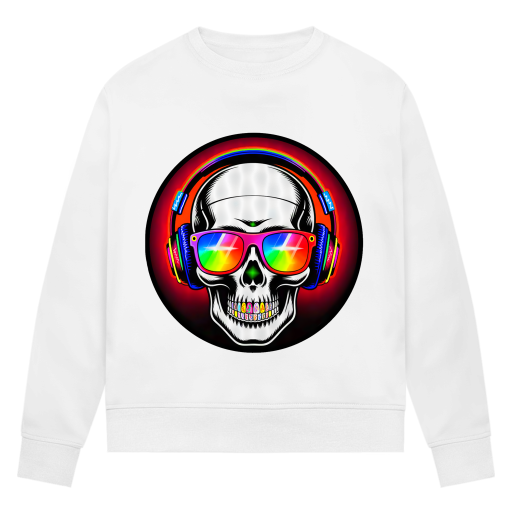 Damen Premium Bio Sweatshirt Discoteka Skull