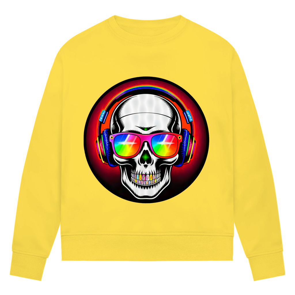 Damen Premium Bio Sweatshirt Discoteka Skull
