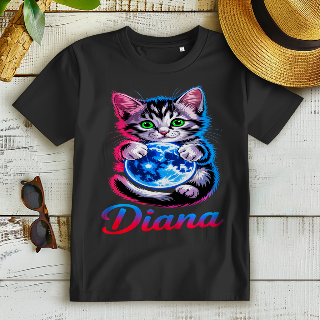 Damen Premium Bio T-Shirt Katze Diana