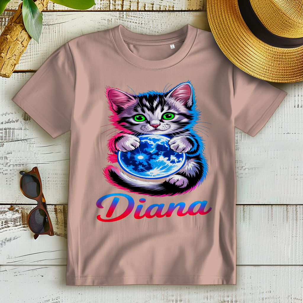 Damen Premium Bio T-Shirt Katze Diana
