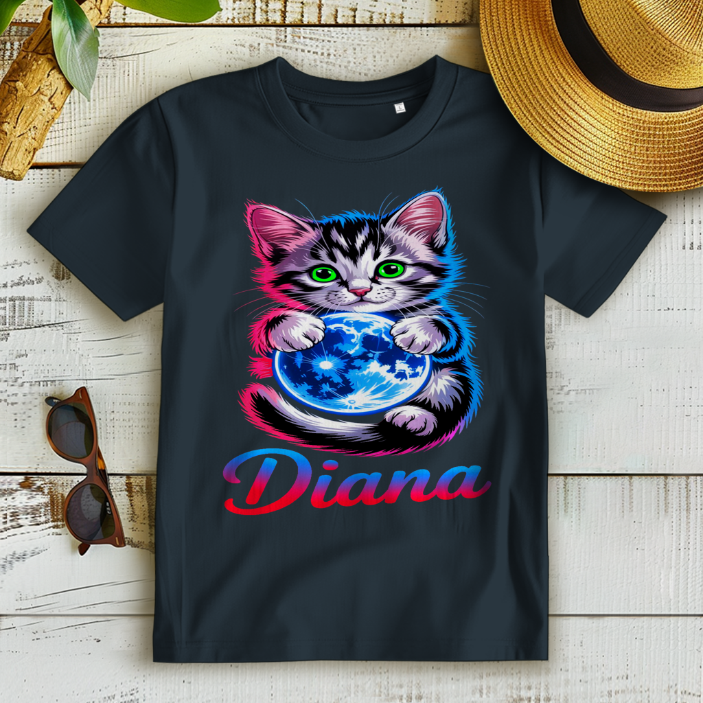 Damen Premium Bio T-Shirt Katze Diana