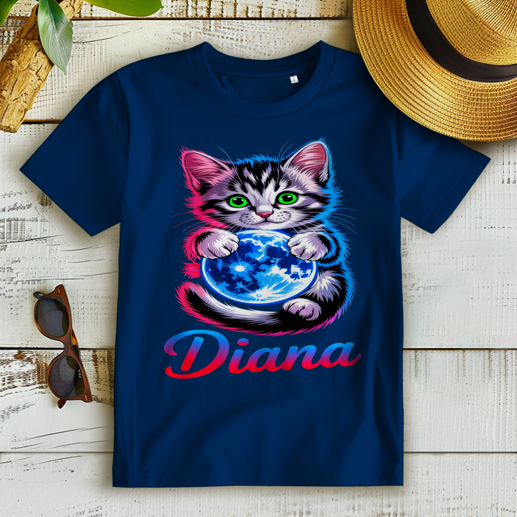 Damen Premium Bio T-Shirt Katze Diana