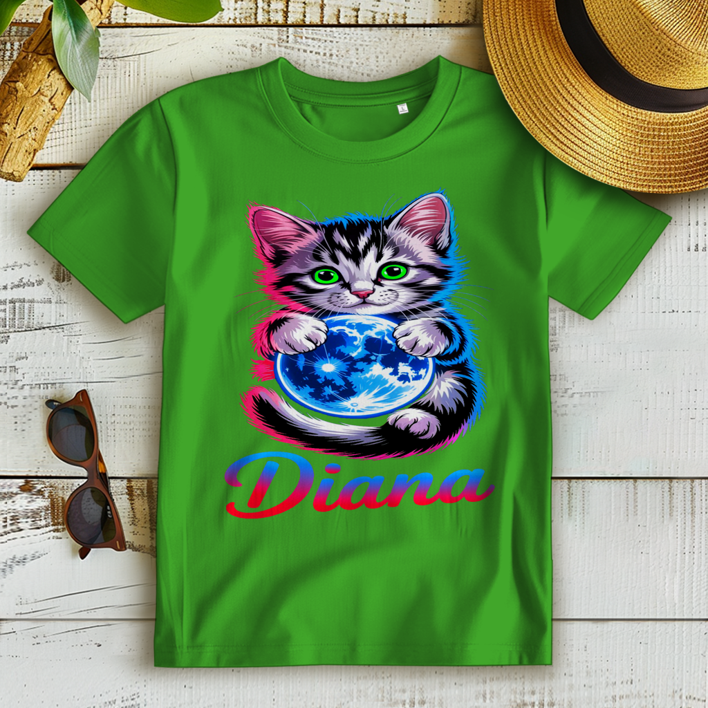 Damen Premium Bio T-Shirt Katze Diana
