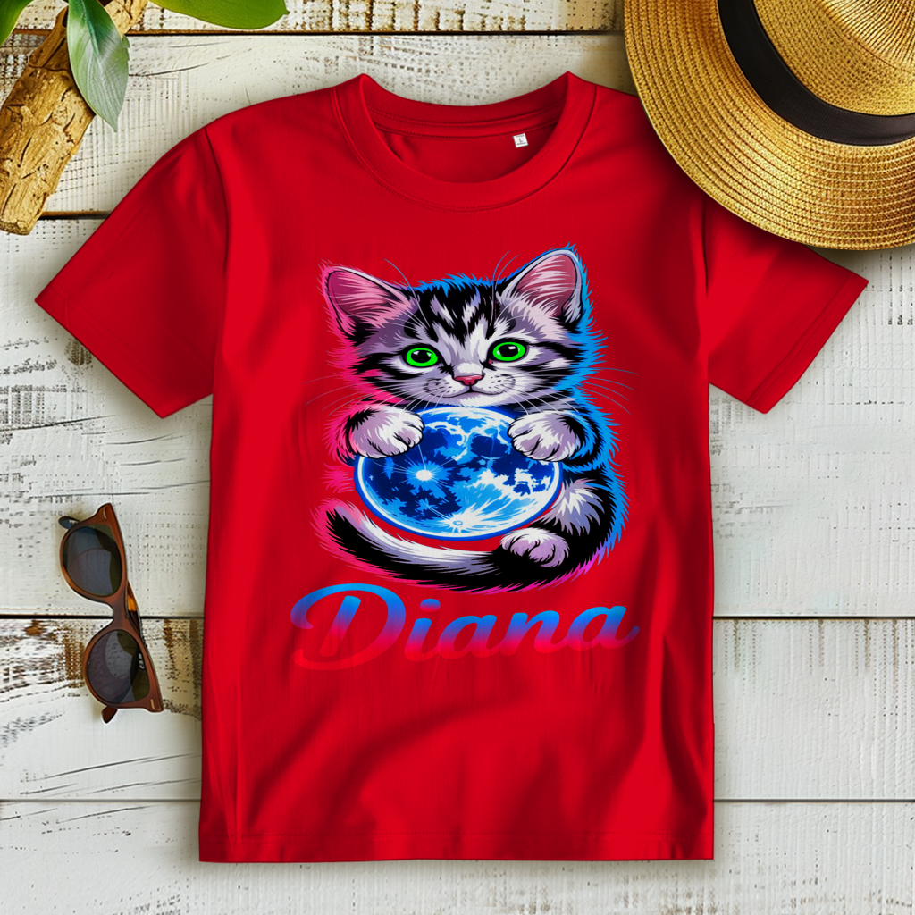 Damen Premium Bio T-Shirt Katze Diana