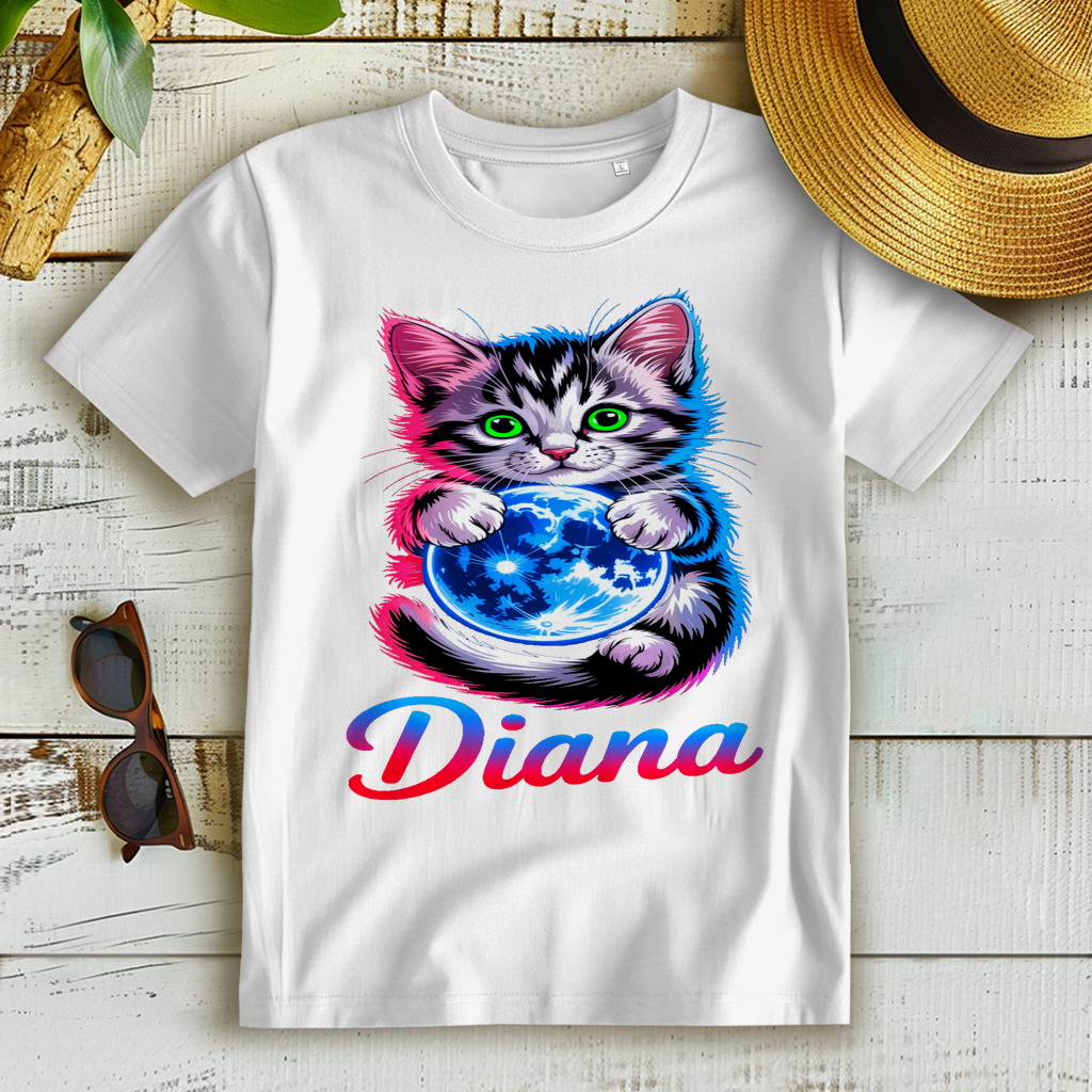 Damen Premium Bio T-Shirt Katze Diana