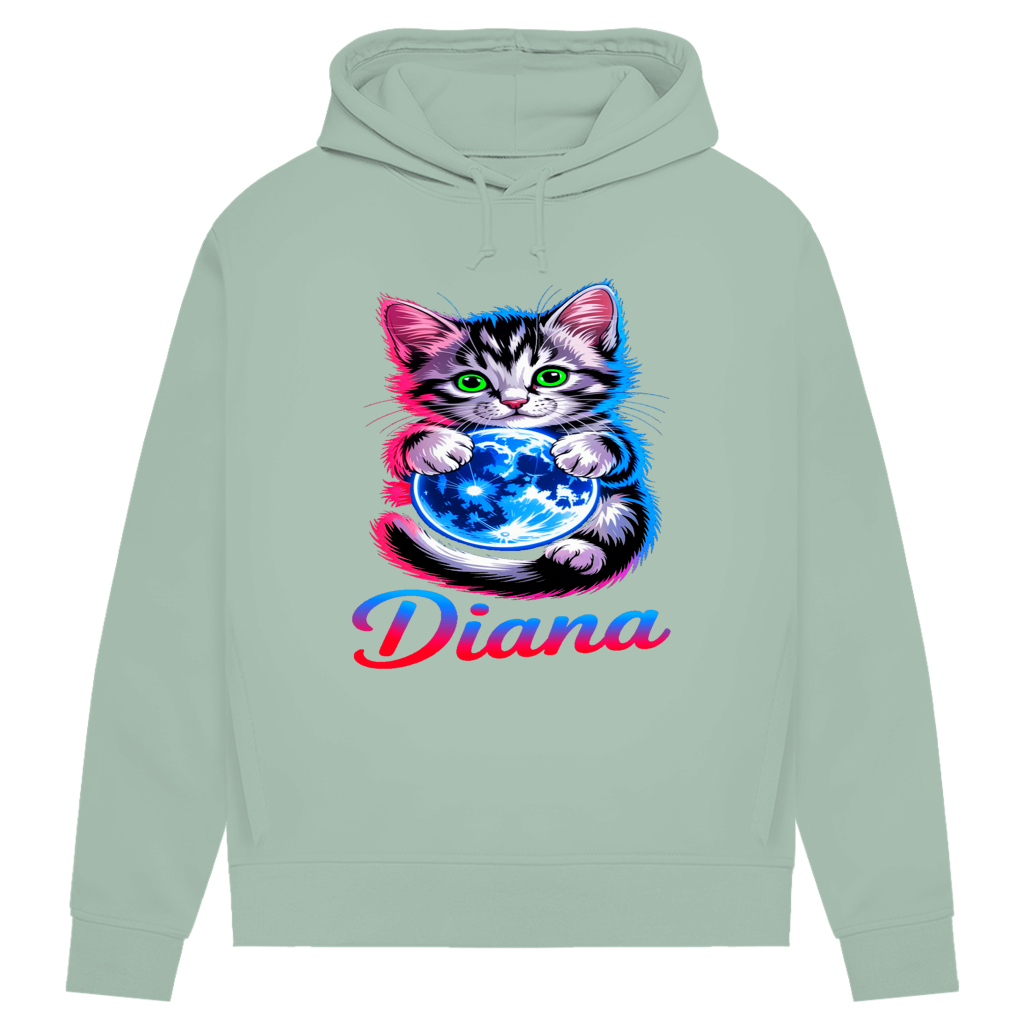Damen Premium Bio Hoodie Katze Diana