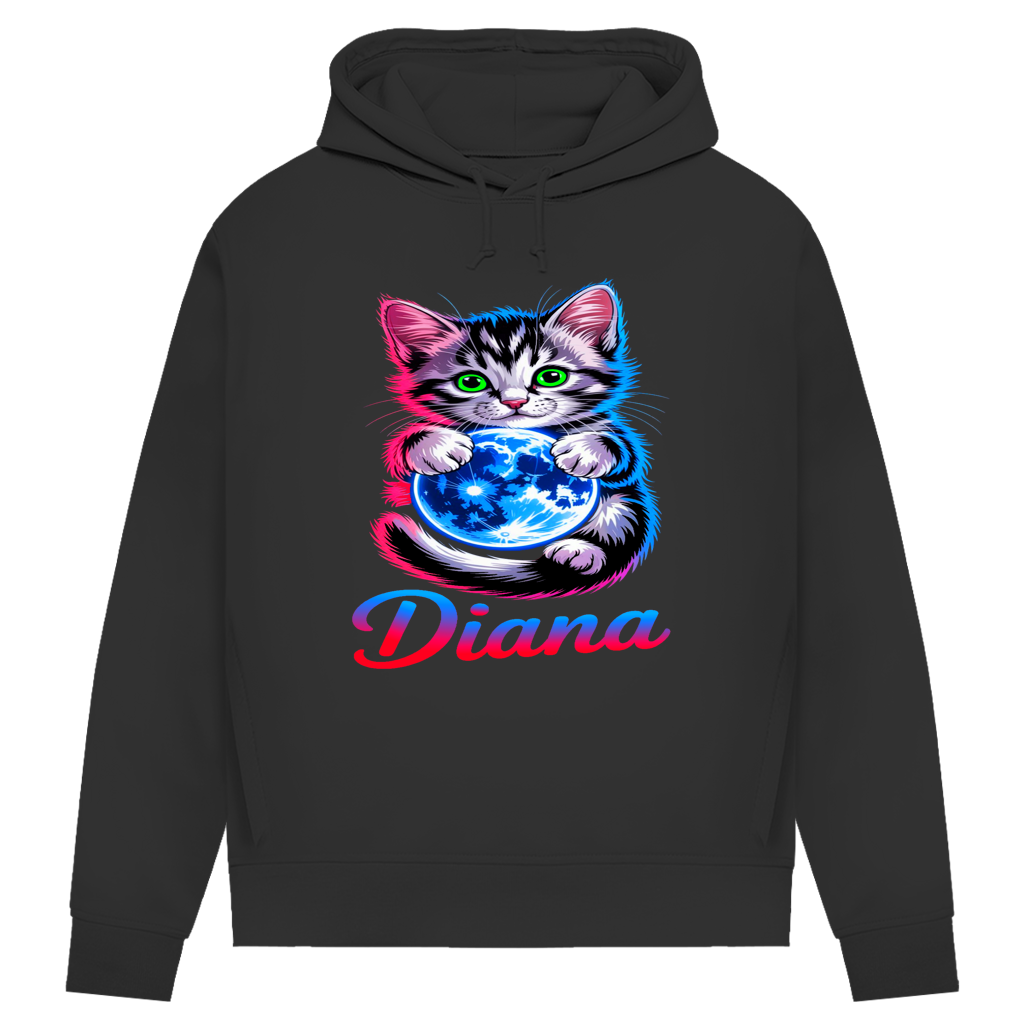 Damen Premium Bio Hoodie Katze Diana