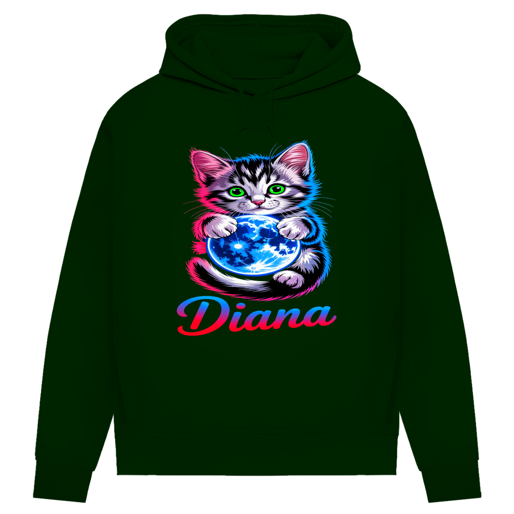 Damen Premium Bio Hoodie Katze Diana