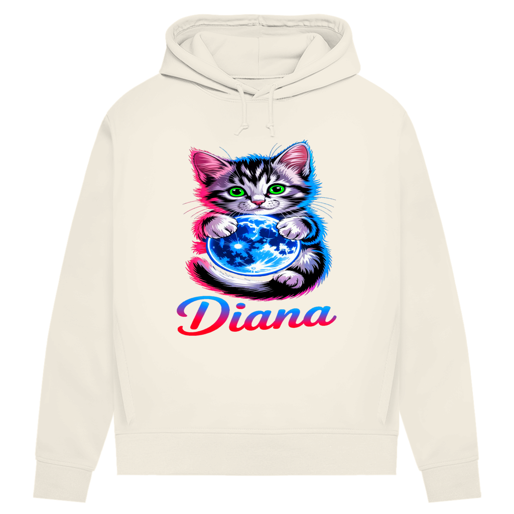 Damen Premium Bio Hoodie Katze Diana