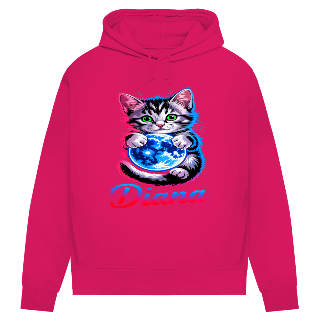 Damen Premium Bio Hoodie Katze Diana