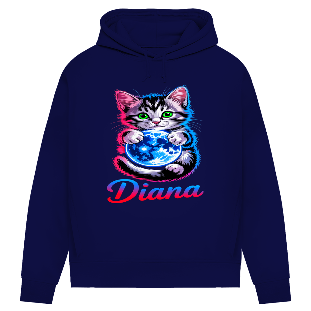 Damen Premium Bio Hoodie Katze Diana