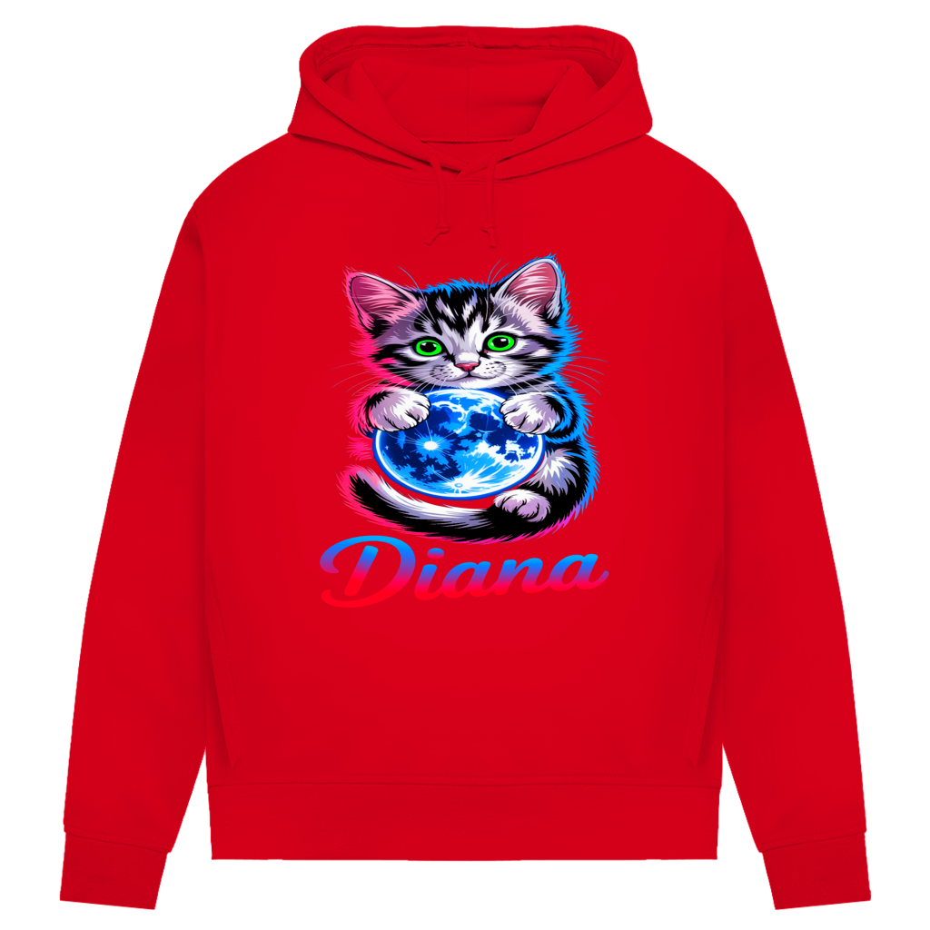 Damen Premium Bio Hoodie Katze Diana