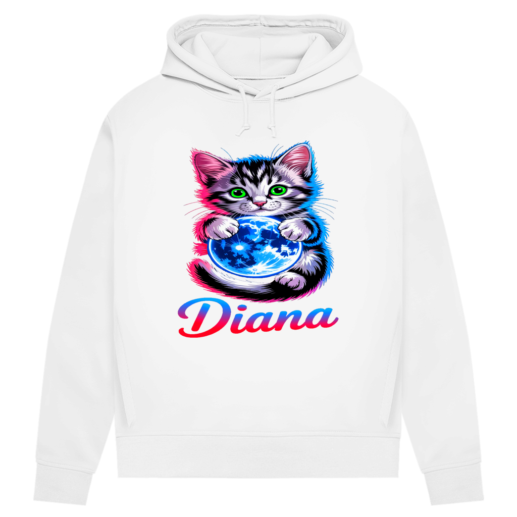 Damen Premium Bio Hoodie Katze Diana