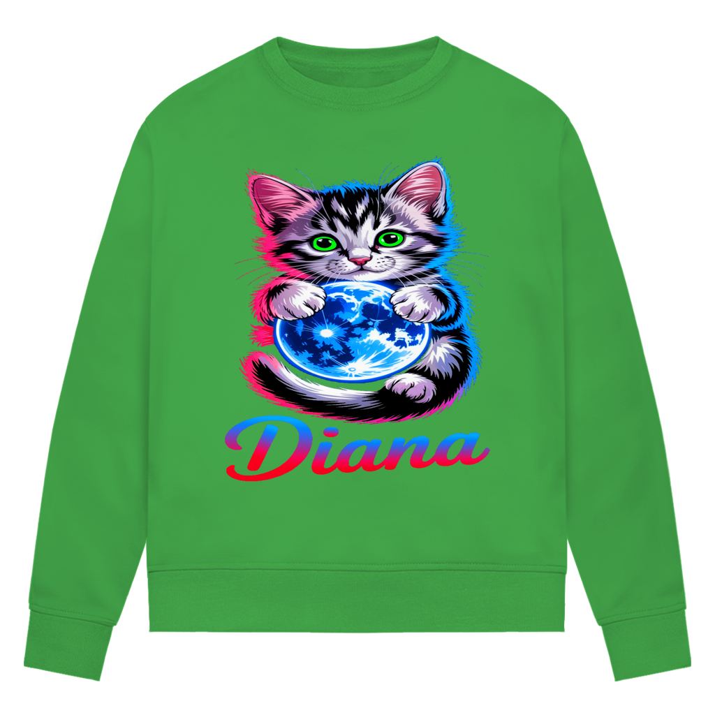 Damen Premium Bio Sweatshirt Katze Diana