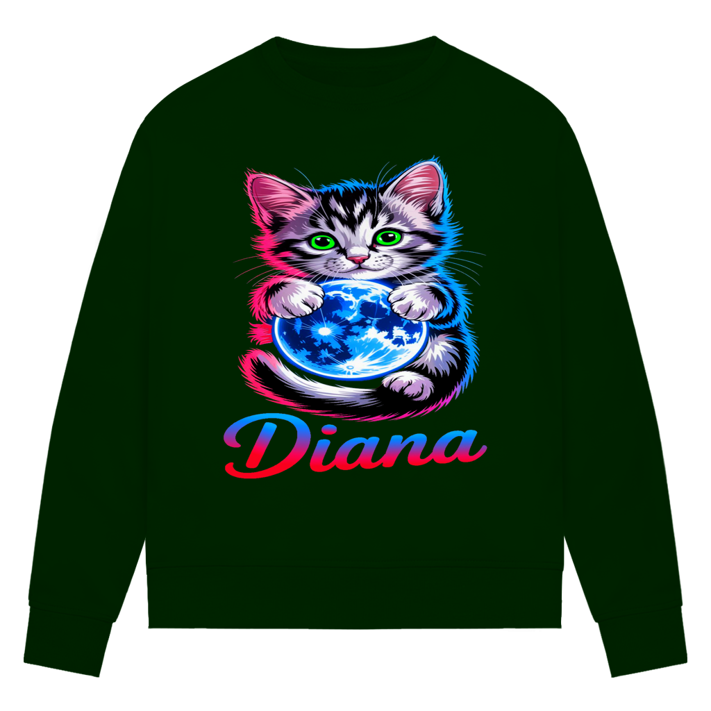 Damen Premium Bio Sweatshirt Katze Diana