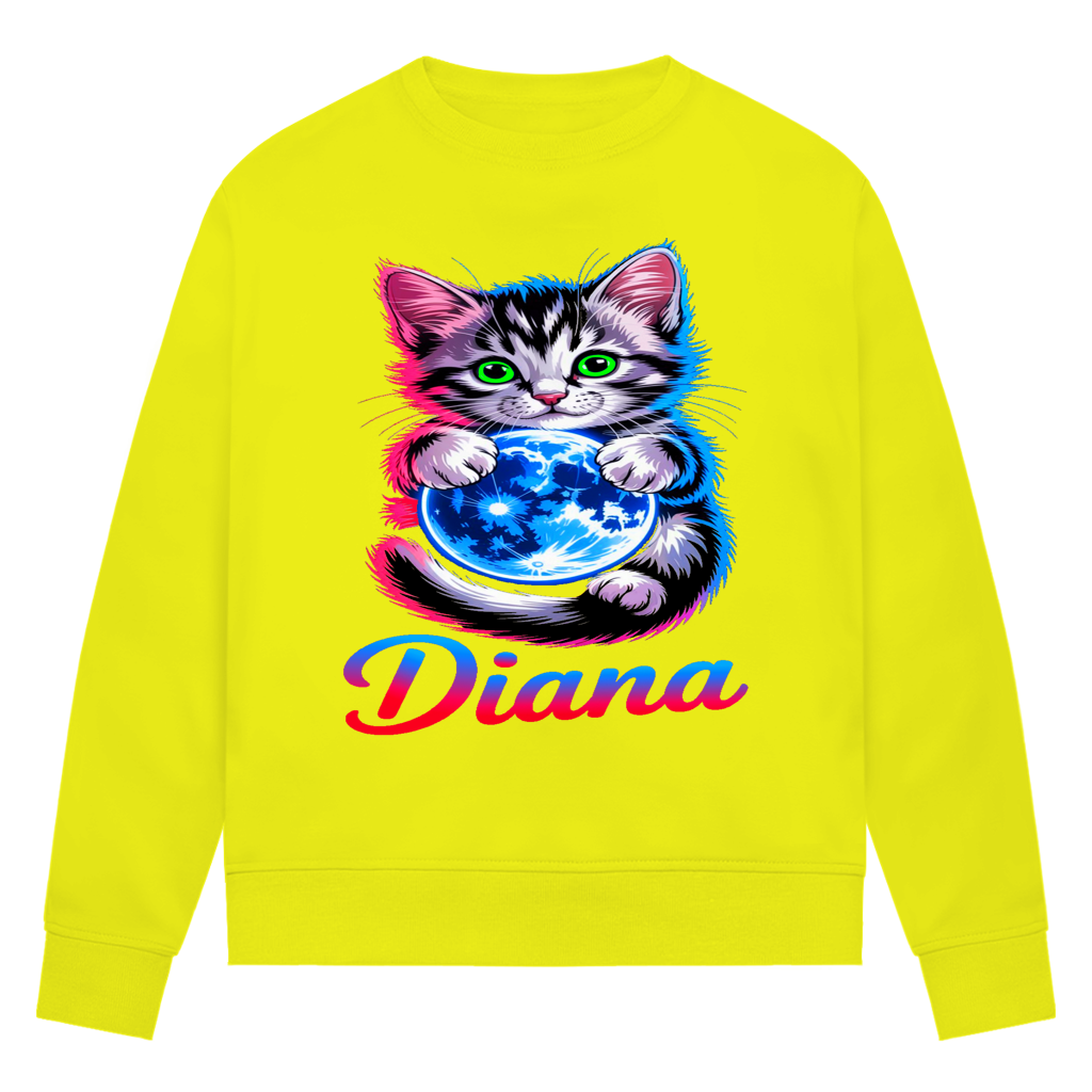 Damen Premium Bio Sweatshirt Katze Diana