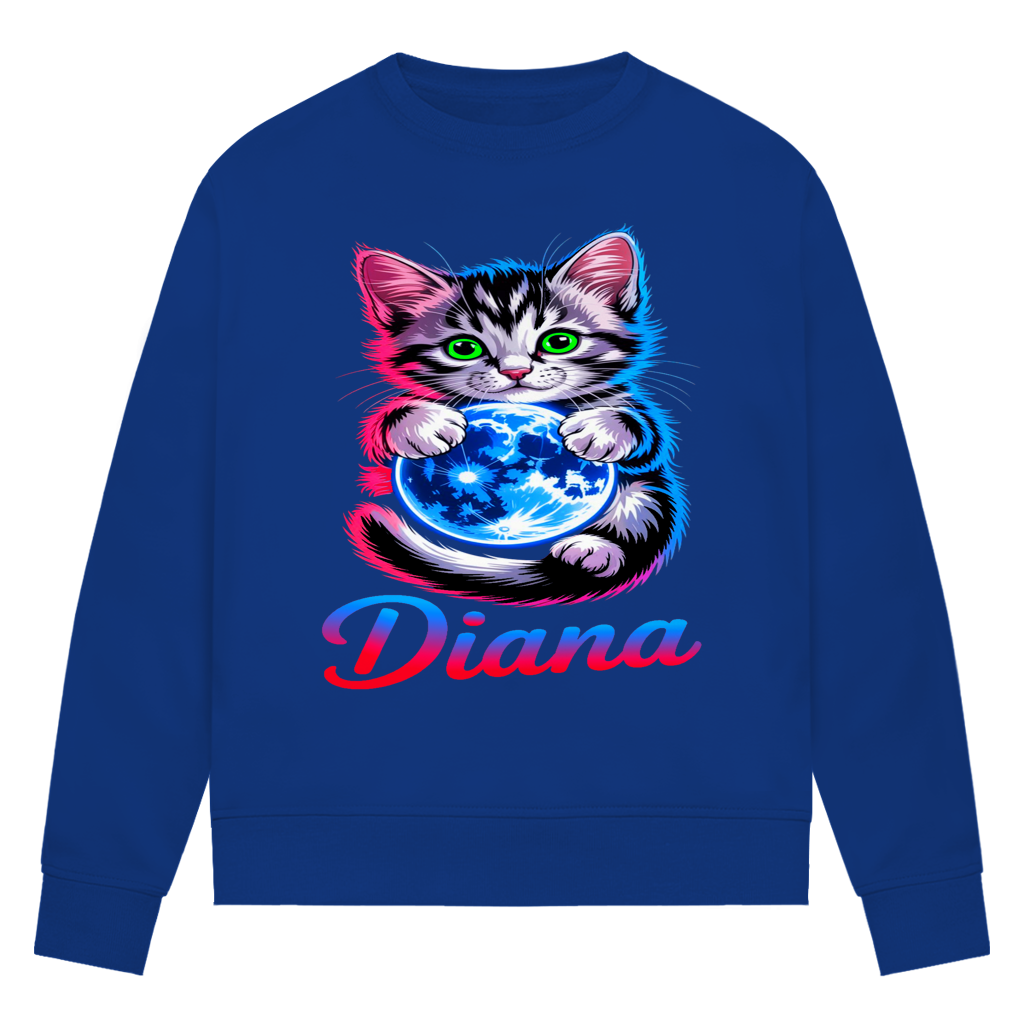 Damen Premium Bio Sweatshirt Katze Diana