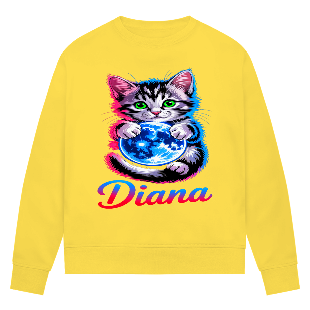Damen Premium Bio Sweatshirt Katze Diana