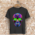 Herren Premium Bio T-Shirt Skull with green Glasses