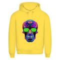 Herren Premium Bio Hoodie Skull with green Glasses