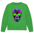 Herren Premium Bio Sweatshirt Skull with green Glasses