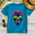 Damen Premium Bio T-Shirt Skull with green Glasses