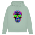 Damen Premium Bio Hoodie Skull with green Glasses