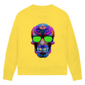 Damen Premium Bio Sweatshirt Skull with green Glasses