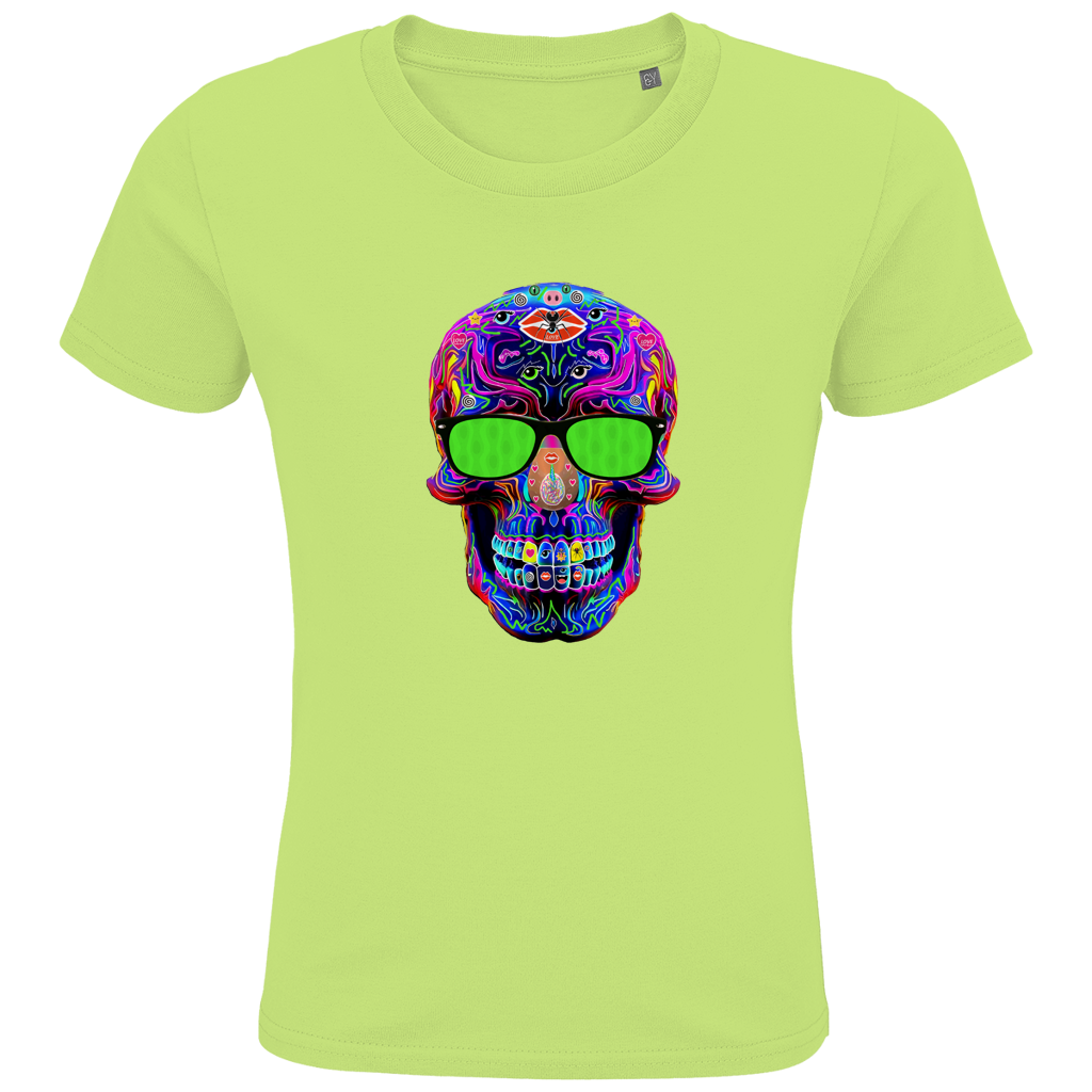 Kids Premium Bio T-Shirt Skull with green Glasses