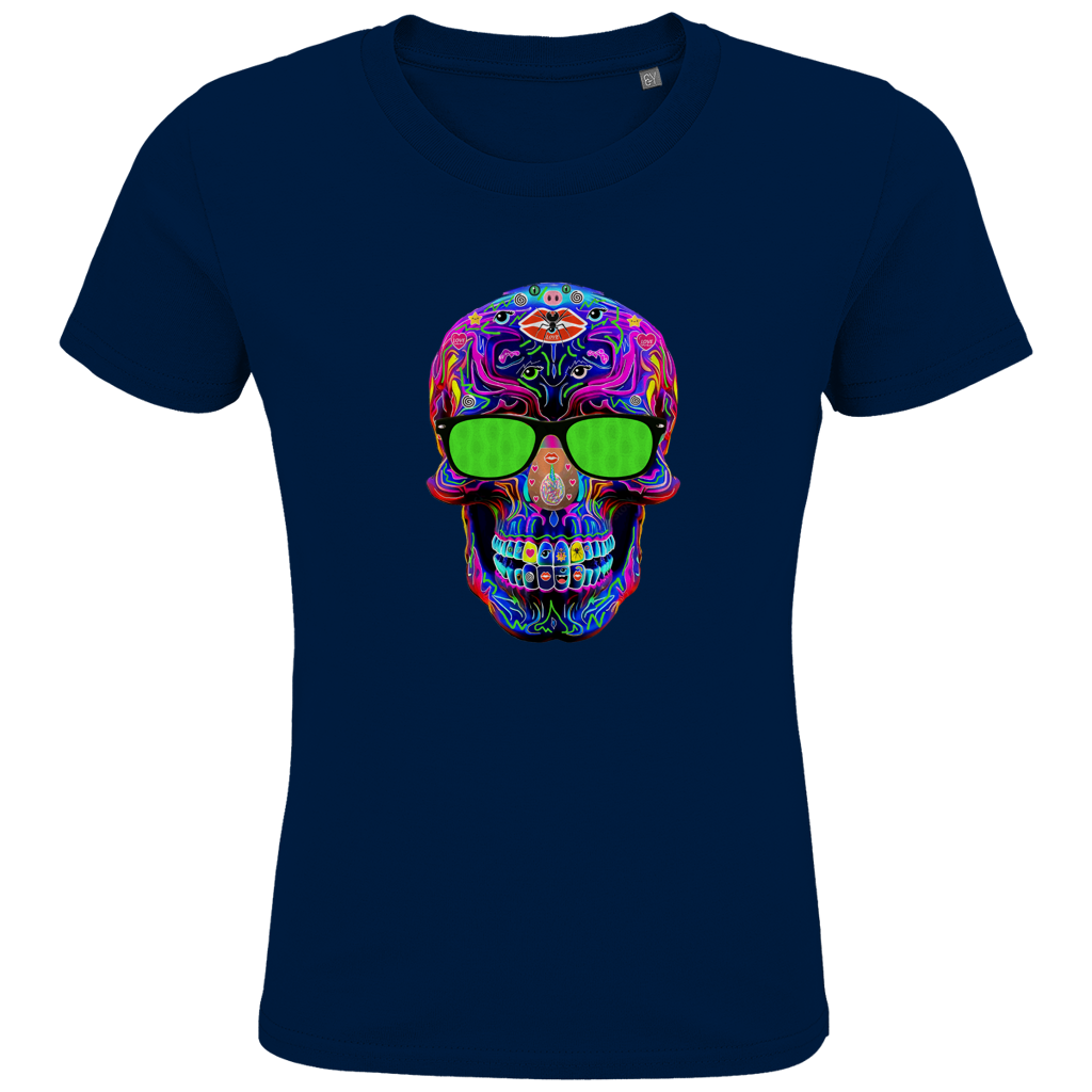 Kids Premium Bio T-Shirt Skull with green Glasses