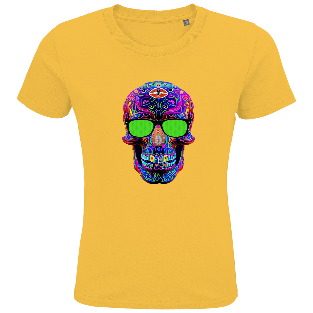 Kids Premium Bio T-Shirt Skull with green Glasses