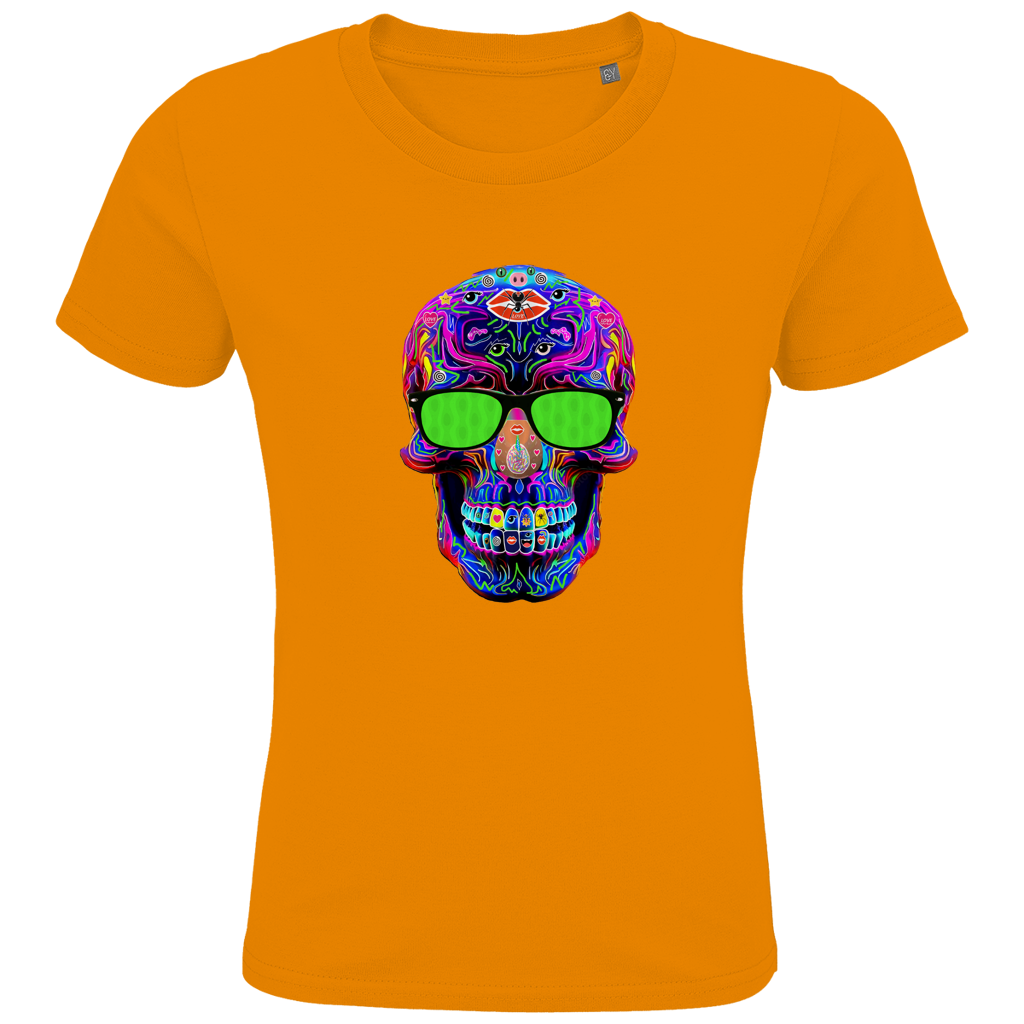 Kids Premium Bio T-Shirt Skull with green Glasses