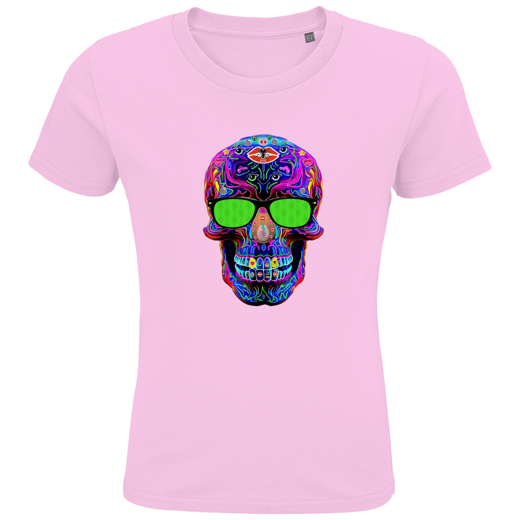 Kids Premium Bio T-Shirt Skull with green Glasses