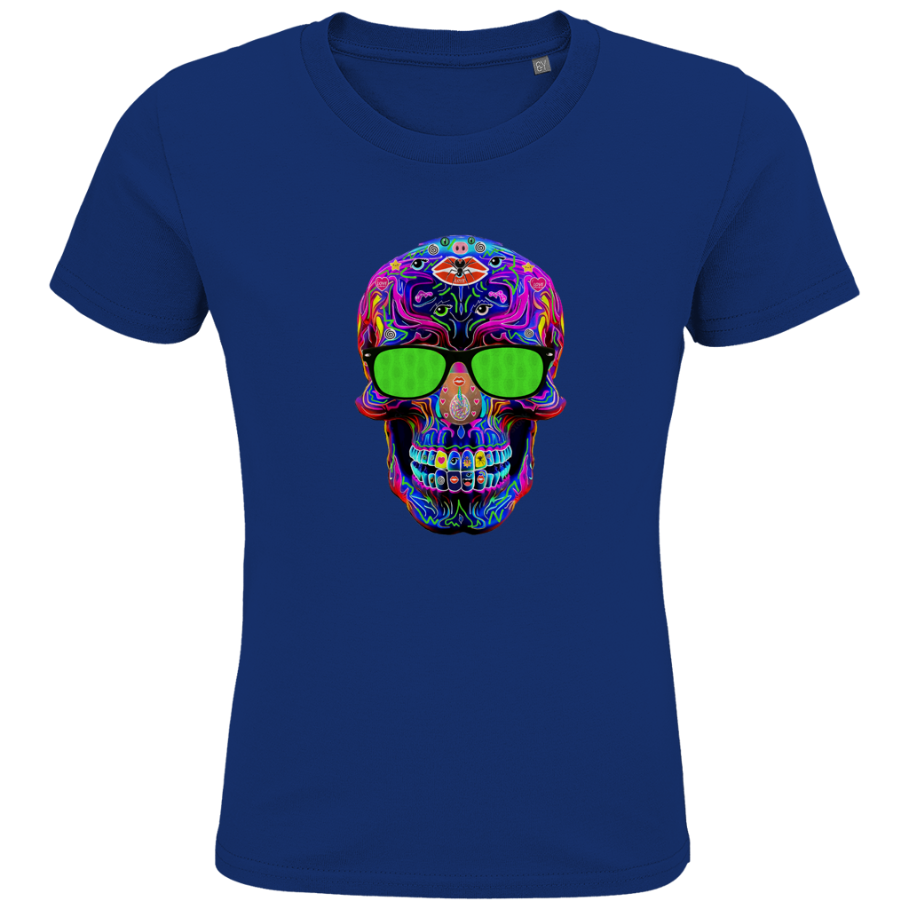 Kids Premium Bio T-Shirt Skull with green Glasses