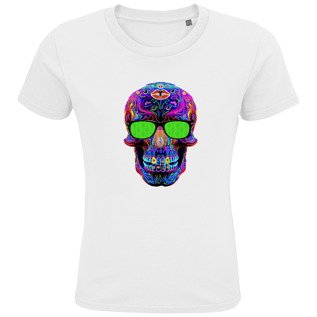 Kids Premium Bio T-Shirt Skull with green Glasses