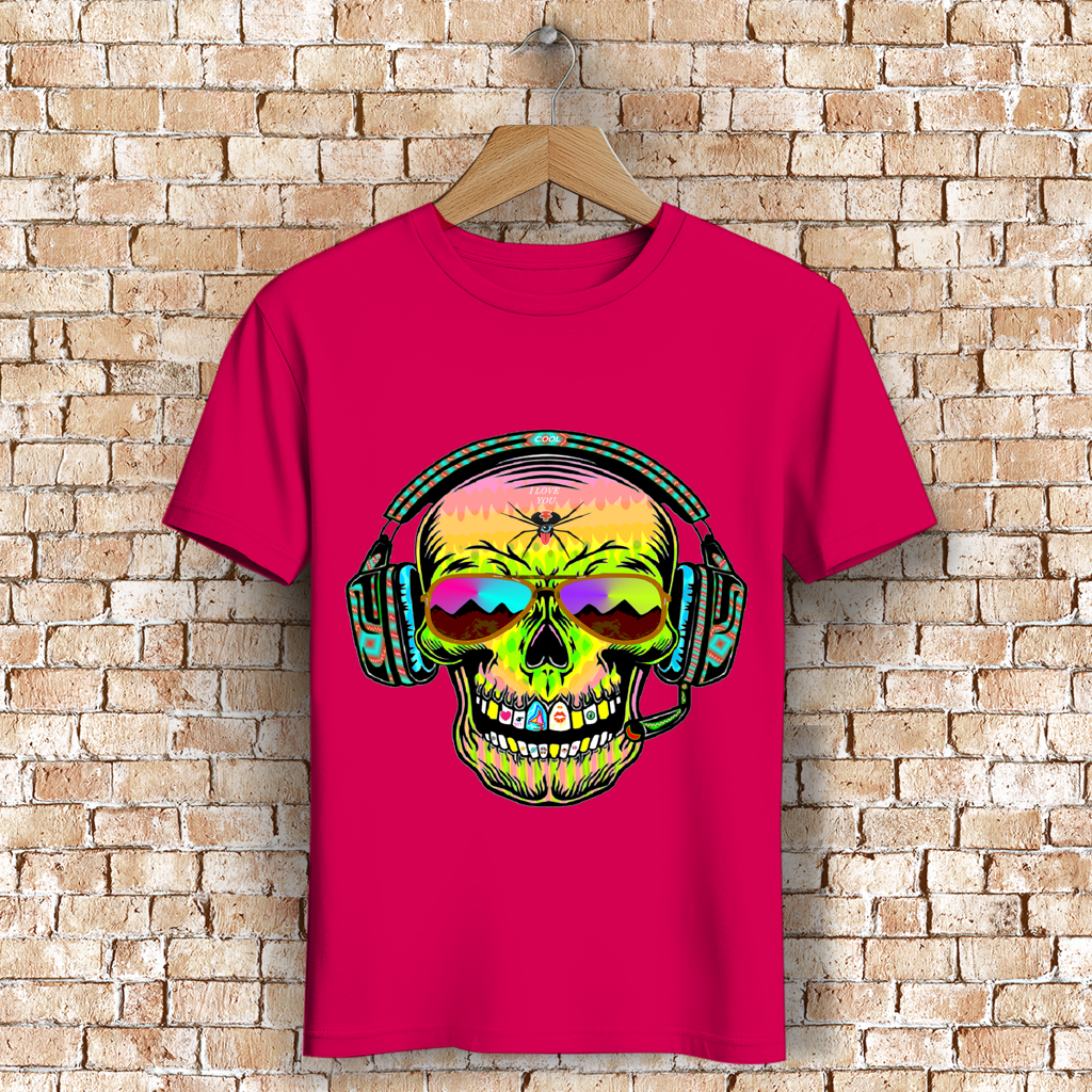 Herren Premium Bio T-Shirt Skull Musik
