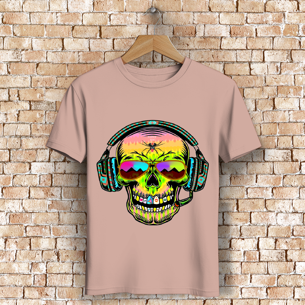 Herren Premium Bio T-Shirt Skull Musik
