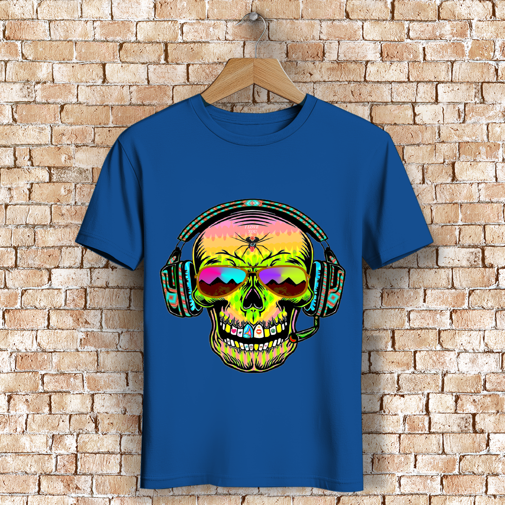 Herren Premium Bio T-Shirt Skull Musik