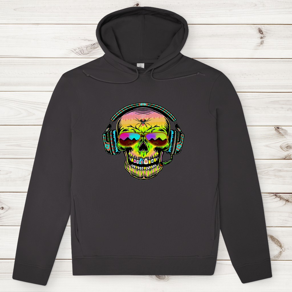 Herren Premium Bio Hoodie Skull Musik