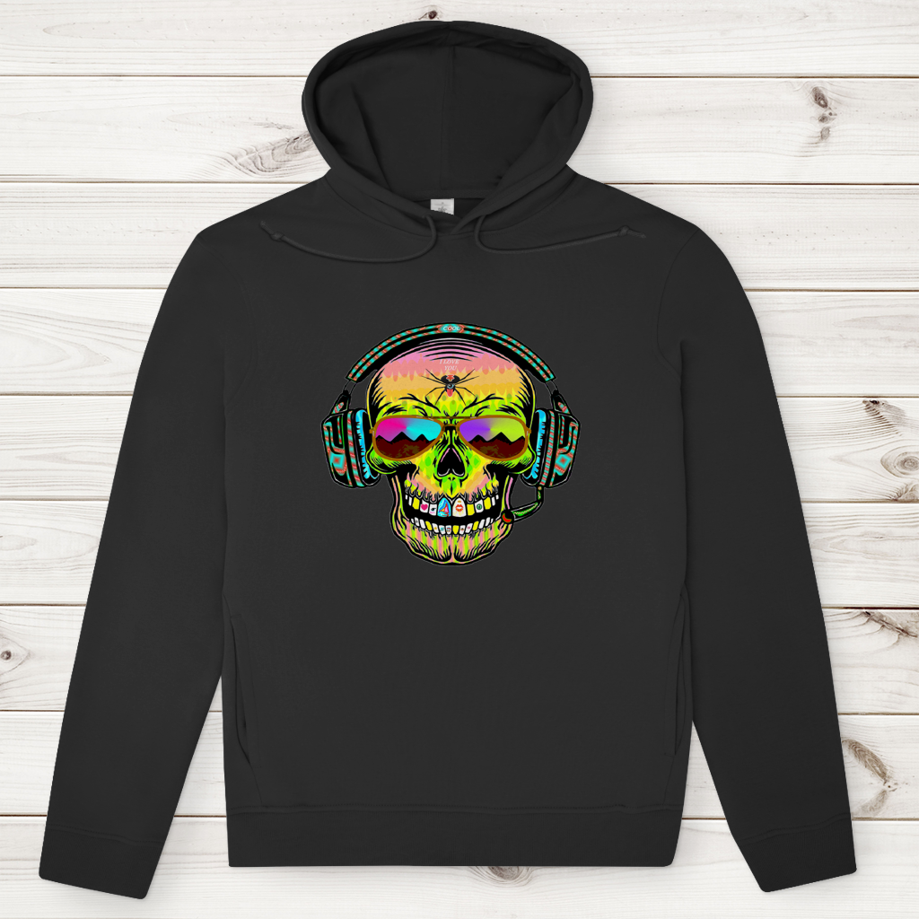 Herren Premium Bio Hoodie Skull Musik