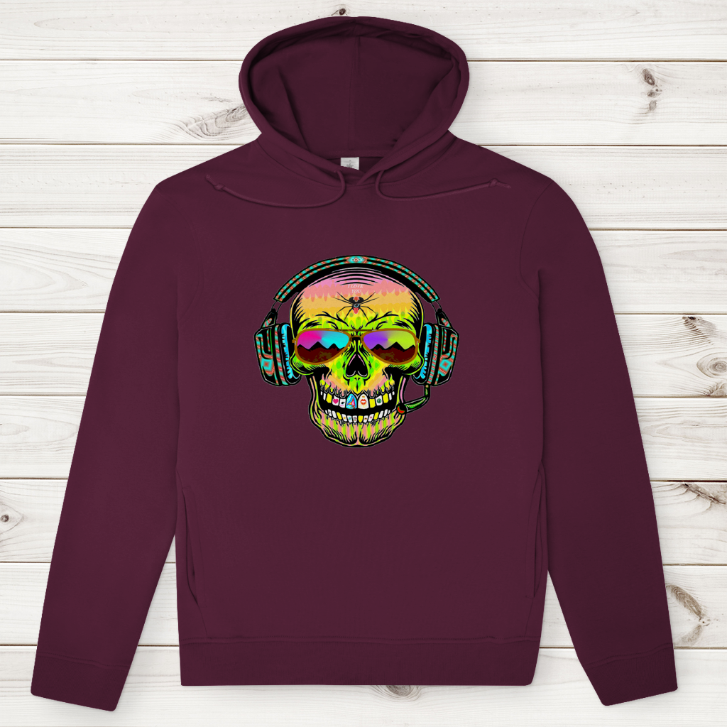 Herren Premium Bio Hoodie Skull Musik